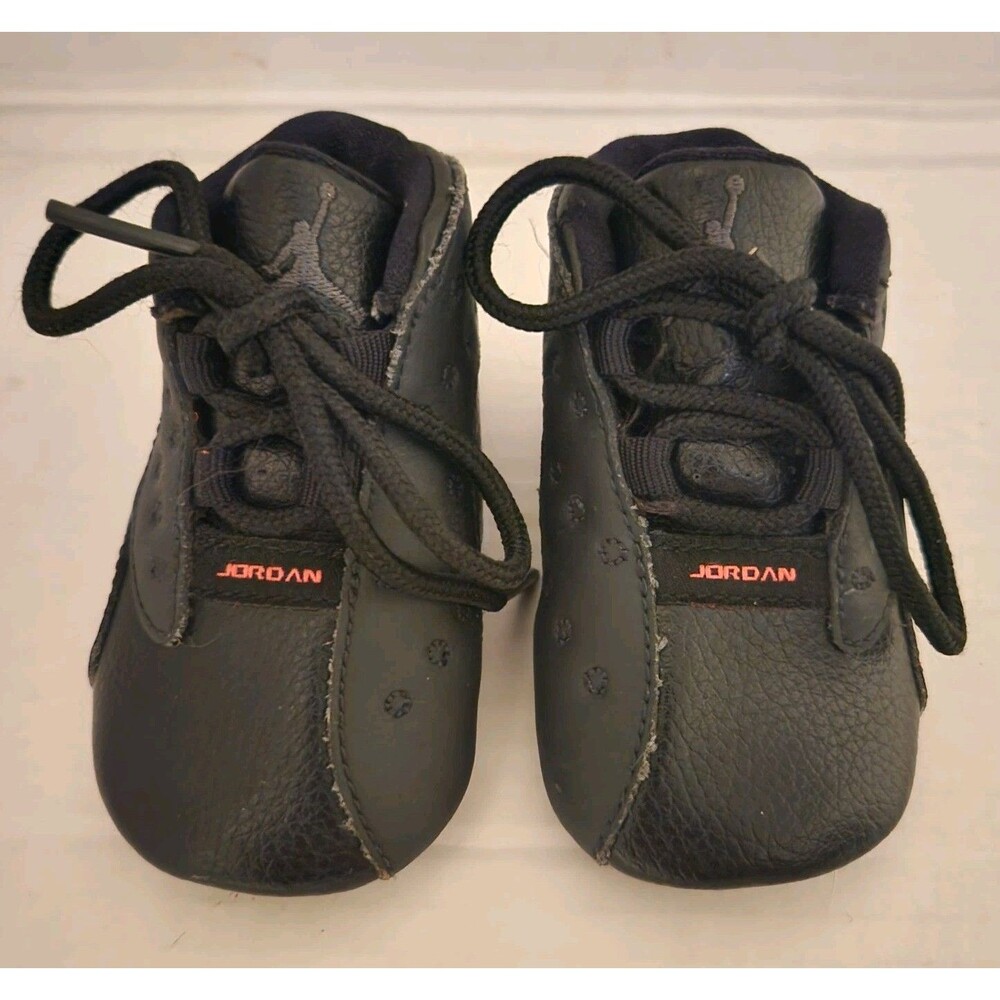 Nike Baby Air Jordan Shoes 2C Black Red Hard Tread Soles 552664-009